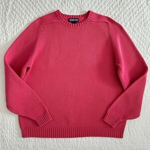 Lands' End Vintage 90s Pink Crewneck Drifter Sweater Cotton Hong Kong XL